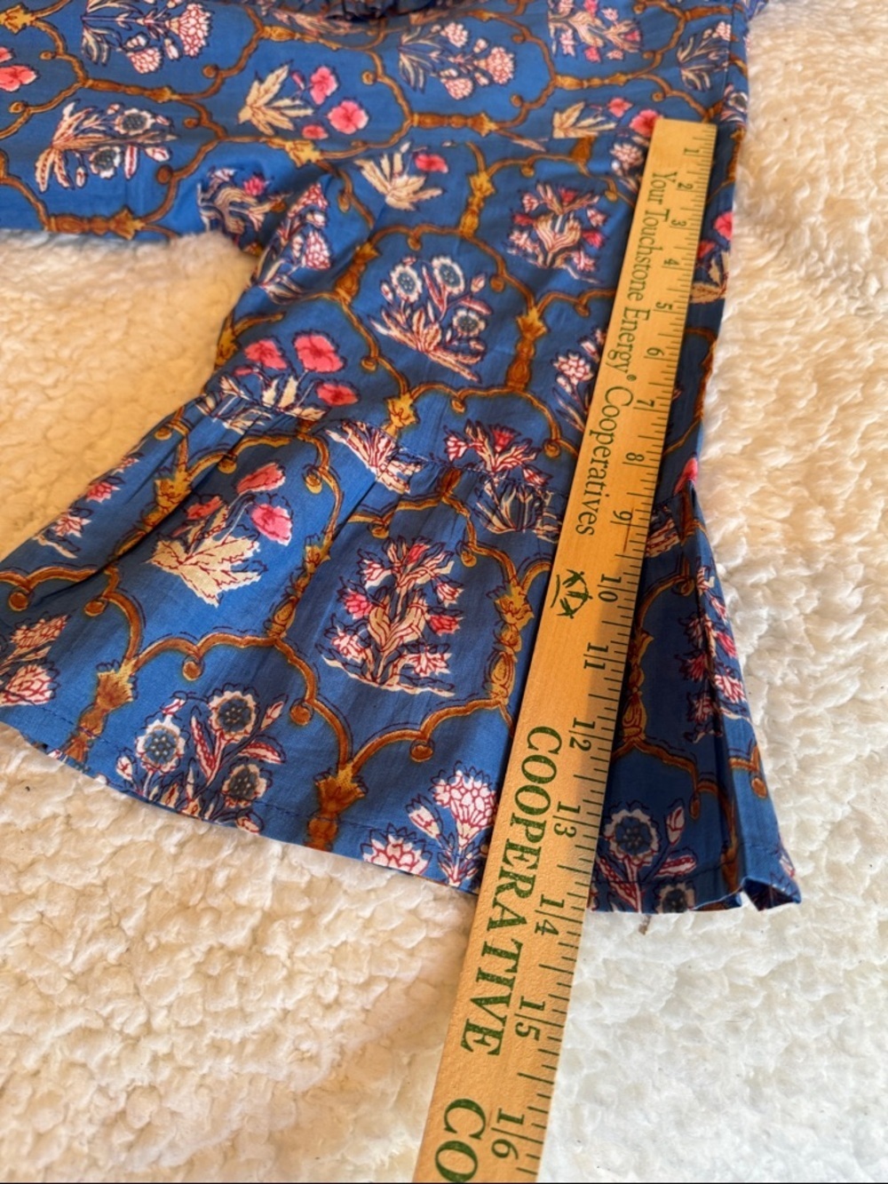 Miss Madigan Blue Floral Button-Up dress, women size large - Picture 12 of 14